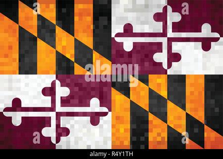 Abstract grunge flag mosaïque du Maryland - illustration, le drapeau de l'état du Maryland Illustration de Vecteur