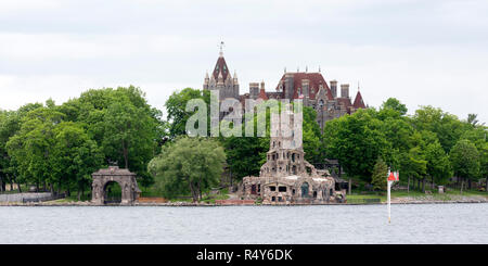 Château de Boldt dans la région des Mille-Îles de l'USA. Le château a été construit par George Boldt. Banque D'Images