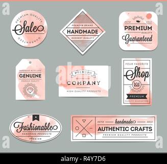 Ensemble de belles étiquettes artistiques Illustration de Vecteur