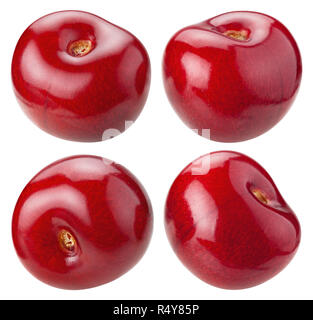 Cherry. Petits fruits mûrs frais isolé sur fond blanc. Collection Banque D'Images