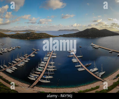 Vue aérienne du port de plaisance de Kas Banque D'Images