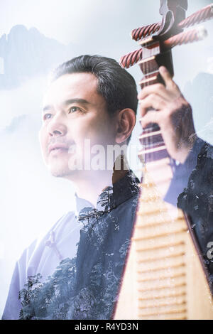 Hommes Artistes dans le pipa Banque D'Images