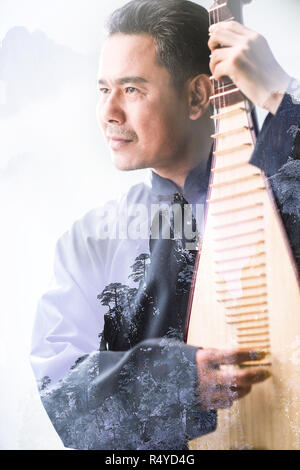 Hommes Artistes dans le pipa Banque D'Images