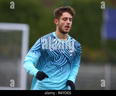 Enfield, Royaume-Uni. 28 Nov, 2018. Mauricio Pochettino pendant l'UEFA Youth League match entre Tottenham Hotspur et l'Inter Milan à Hotspur Way, Enfield. Premier League et Ligue de football images sont soumis à licence DataCo usage éditorial seulement aucune utilisation non autorisée avec l'audio, vidéo, données, listes de luminaire (en dehors de l'UE), club ou la Ligue de logos ou services 'live'. En ligne De-match utilisation limitée à 45 images ( +15 en temps supplémentaire). Aucune utilisation d'émuler des images en mouvement. Aucune utilisation de pari, de jeux ou d'un club ou la ligue/player Crédit : publications Foto Action Sport/Alamy Live News Banque D'Images