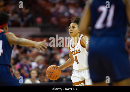 Austin, TX, USA. 28 Nov, 2018. Texas longhorns destin Littleton # 04 en action au cours de la Basket-ball match contre à l'UTSA Frank Erwin Center à Austin, TX. Mario Cantu/CSM/Alamy Live News Banque D'Images