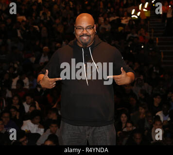 James Monroe Iglehart au cours de la Fondation Rockefeller et l'Gilder Lehrman Institute of American History parrainé lycéen # eduHam matinée de 'Hamilton' Q & A à la Richard Rodgers Theatre le 28 novembre 2018 à New York. Crédit : Walter McBrde MediaPunch / Banque D'Images