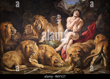 Rubens peinture, Daniel dans la fosse aux lions Den, 1614/1616, Sir Peter Paul Rubens Banque D'Images