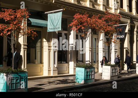 Boutique de bijoux Tiffany & Co. sur Greene Street à SoHo, NYC, USA Banque D'Images