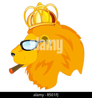Lion de corona et spectacles Banque D'Images