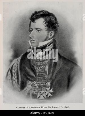 Plaque Portrait - 'Le colonel sir William Howe de Lancey' de 'une semaine à Waterloo en 1815. Dame de Lanceyâ. récit. Étant un compte de la façon dont elle a soigné son mari, le colonel sir William Howe de Lancey ... blessé mortellement à la grande bataille.'. Une semaine à Waterloo en 1815. John Murray : Londres, 1906. Source : RL.239 38. Langue : Anglais. Banque D'Images