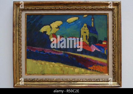 Wassily Kandinsky (1866-1944). Étude pour Murnau – Paysage avec l'Église. Banque D'Images