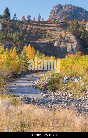 Trout Creek à l'automne, avec la tête du géant de la montagne distance Banque D'Images