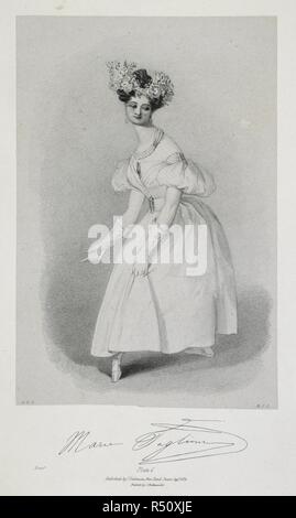 Maria Taglioni (1804 - 1884). Italien / Swedish Ballet dancer. Six Esquisses de Mademoiselle Taglioni ... Tirée de la vie de A. E. Chalon, etc. Londres, 1831. Ballerine. Dessin en noir et blanc. Portrait. Source : 558*.g.33 Figure 6. Langue : Anglais. Auteur : Alfred Edward Chalon,. Banque D'Images