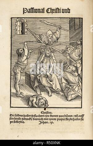 La page illustrée de Martin Luther, "und Antichristi passionnelle Christi'. Christi und Antichristi passionnelle. Wittenburg, 1521. Source : C.53.C.6 A2c. Langue : le latin. Banque D'Images