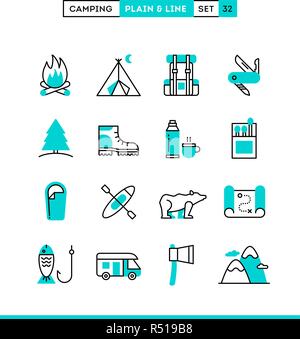 Camping, randonnée, désert, aventure et plus encore. Illustration de Vecteur