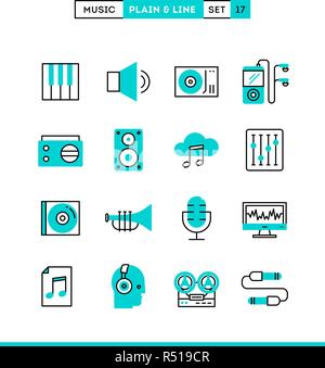 La musique, le son, l'enregistrement, l'édition et plus encore. Illustration de Vecteur