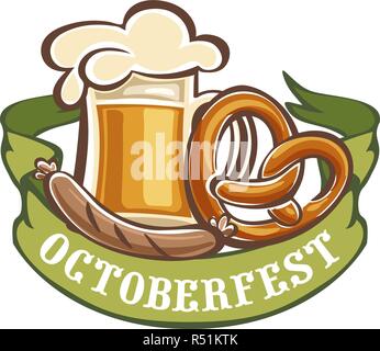 L'icône de l'Octoberfest de Bavière. Caricature de la Oktoberfest bavarois icône vecteur pour la conception web isolé sur fond blanc Illustration de Vecteur