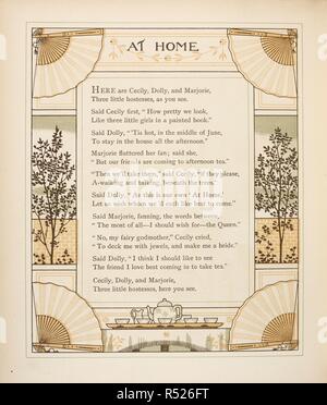 À la maison. Illustration Couleur et texte de 'à la maison'. À la maison. Marcus Ward & Co. à Londres, 1881. Image réalisée à partir à la maison par J G Sowerby et Thos. Grue. Source : 12805.k.41, page 22. Langue : Anglais. Auteur : Sowerby, John G. Banque D'Images