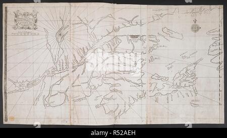 Le diagramme des Kennebeck, Nouvelle-Écosse, Canso, Saint-Laurent et rivière du Canada. Le diagramme des KENNEBECK NOUA, Nouvelle-Écosse, Canso, St Laurence, ET CANADA RIUER. [Lieu de publication non identifié] : [éditeur non identifiés], [à propos de 1690.]. Source : Maps K.Haut.119.9. Langue : Anglais. Banque D'Images