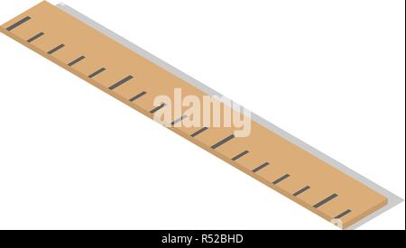 Règle de l'école bois cm icône. L'école de bois isométrique cm règle icône vecteur pour la conception web isolé sur fond blanc Illustration de Vecteur