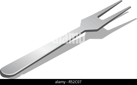 L'icône de fourche en acier pour BBQ. Fourche en acier de l'isométrique pour bbq icône vecteur pour la conception web isolé sur fond blanc Illustration de Vecteur