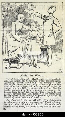 Artiste dans le bois'. "Monsieur J.C. Horsley, R.A.'. John Callcott Horsley RA (29 janvier 1817 - 18 octobre 1903), était un peintre académique de genre et des scènes historiques, Illustrator, et concepteur de la première carte de Noël. Funny folks.  : Un budget hebdomadaire de drôles d'images, des notes, des blagues et des histoires. Londres, 1889. Source : Funny folks. 9 novembre 1889 page 354. Banque D'Images