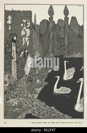 Le vilain petit canard. Le nouveau est le plus beau de tous. . Les Contes de ... Illustré par Harry Clarke. F.P. Londres : G. G. Harrap & Co., [1916]. Source : K.T.C.102.a.15 en face de la plaque de la page 112. Auteur : Andersen, Hans Christian. Clarke, Henry. Banque D'Images