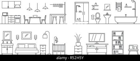 Bannière de l'intérieur de la chambre. Aperçu de l'illustration vectorielle de l'intérieur de la chambre pour mettre la bannière web design Illustration de Vecteur