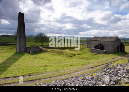 Ancienne mine de plomb Mine Magpie Angleterre Derbyshire Peak District Banque D'Images