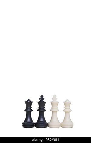Photo de pions d'échecs. Isolé sur le fond blanc. Banque D'Images