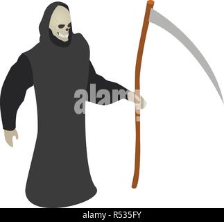 L'icône de la Faux de la mort. Death Scythe de isométrique icône vecteur pour la conception web isolé sur fond blanc Illustration de Vecteur