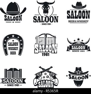 Logo salon set. Simple jeu d'saloon logo vector pour le web design sur fond blanc Illustration de Vecteur