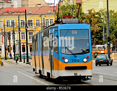 Tram en centre-ville de Sofia, 2016 Banque D'Images