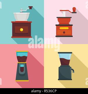 Moulin café icon set. Télévision Jeu de moulin café vector icons pour web design Illustration de Vecteur