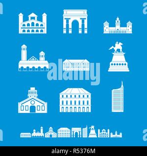 Milan Italie ville icons set. Illustration simple de 9 Milan Italie ville vector icons for web Illustration de Vecteur