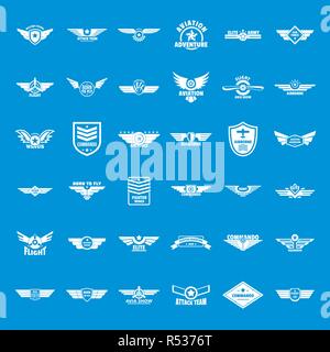 Logo de l'armée militaire armée de l'insigne icons set. Illustration simple de 36 militaires de l'armée de l'air logo insigne armée vector icons for web Illustration de Vecteur