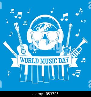 Fête de la musique de fond du concept. Simple illustration de la musique de fond de concept vecteur jour web design Illustration de Vecteur