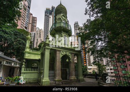 La Mosquée Jamia est situé à mi-niveaux et est la plus ancienne mosquée de Hong Kong, construit en 1890 Banque D'Images