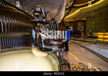 Détail de l'élégante réception de Grand Lisboa Hotel and Casino. Macao, Janvier 2018 Banque D'Images