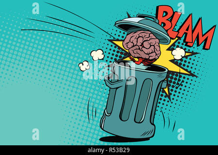 Cerveau humain est jeté à la poubelle Banque D'Images