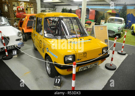 Johnny's condensateur de flux. Enfield 8000. 1970 véhicule électrique. La bulle Car Museum, Boston, Lincolnshire, Royaume-Uni Banque D'Images