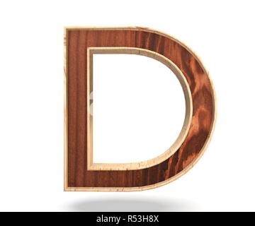 Décoration 3D wooden Alphabet, lettre capitale D Banque D'Images