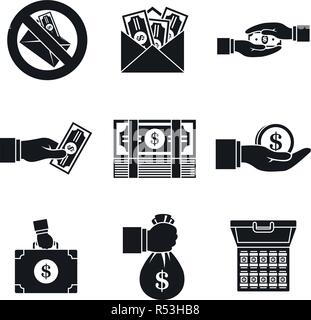 Corruption corruption icon set. Simple jeu d'icônes vectorielles corrompus corruption pour la conception web sur fond blanc Illustration de Vecteur