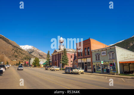 Quartier historique de Silverton à Colorado Banque D'Images