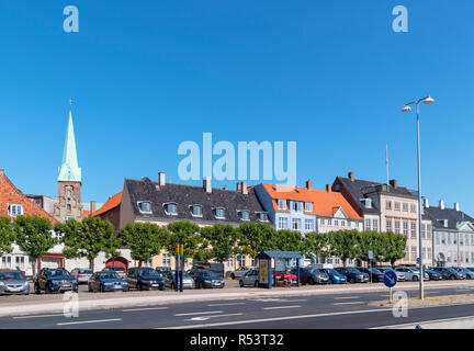 Bâtiments le long du front de mer Strandgade dans le vieux centre ville, Helsingør Elseneur ( ), la Nouvelle-Zélande, le Danemark Banque D'Images