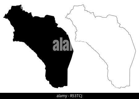 La Rioja (Région de l'Argentine, République d'Argentine, les provinces de l'Argentine) map vector illustration gribouillage, croquis La Rioja Province localisation Illustration de Vecteur