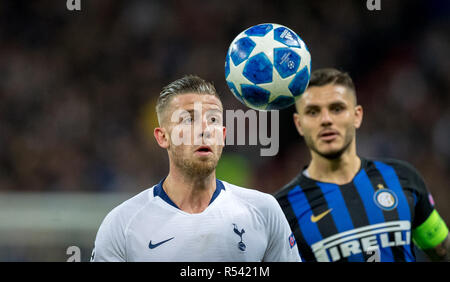 Londres, Royaume-Uni. 28 novembre, 2018. Toby Alderweireld d'éperons au cours de l'UEFA Champions League match entre Tottenham Hotspur et Internazionale au stade de Wembley, Londres, Angleterre le 28 novembre 2018. Photo par Andy Rowland. Crédit : Andrew Rowland/Alamy Live News Banque D'Images