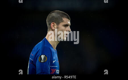 Londres, Royaume-Uni. 29 Nov, 2018. Çlvaro MORATA de Chelsea au cours de l'UEFA Europa League match entre Chelsea et PAOK à Stamford Bridge, Londres, Angleterre le 29 novembre 2018. Photo par Andy Rowland. Crédit : Andrew Rowland/Alamy Live News Banque D'Images