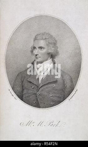 Mungo Park. Voyages dans l'intérieur de l'Afrique ... dans les districts. W. Bulmer & Co, Londres, 1807. Mungo Park ( 1771 - 1806 ). L'explorateur écossais. Portrait. Image prise à partir de voyages dans l'intérieur des districts de l'Afrique dans les années 1795, 1796 et 1797, publié à l'origine/produit dans W. Bulmer & Co, Londres, 1807. . Source : 1509/995, frontispice. Auteur : PARK, Mungo. Edridge, H. Dickinson, T. Banque D'Images