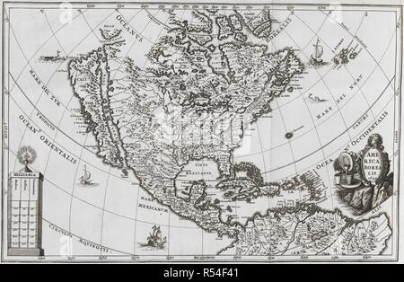 L'Amérique. L'Orbem Atlas Novus, exhibens Terraqueum par naturae. Dilingae & Francofurti : Apud Joannem Casparum Ben. Carte de l'Amérique du Nord et en Amérique centrale. Image réalisée à partir d'Atlas Novus, l'Orbem exhibens Terraqueum par naturae opera, Monumenta historiae veteris ac novae, artisque geographicae leges et praecepta. Hoc est : Geographia Universa en septem partes contracta, et instructa chartis geographicis ducentis fere ac figuris Auctore » R.P. Henrico Scherer, Societatis Jesu. Publié à l'origine/produit en Dilingae & Francofurti : Apud Joannem Casparum Bencard, 1710, 1702. . Source : 572.k.1 à 8,. Banque D'Images